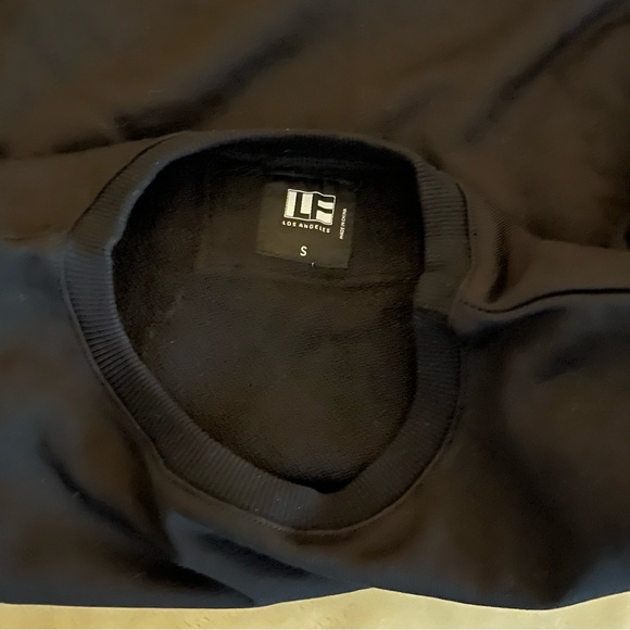 LF Black Yellow Sleeveless Oversized Cropped Sweatshirt Small - Picture 12 of 12